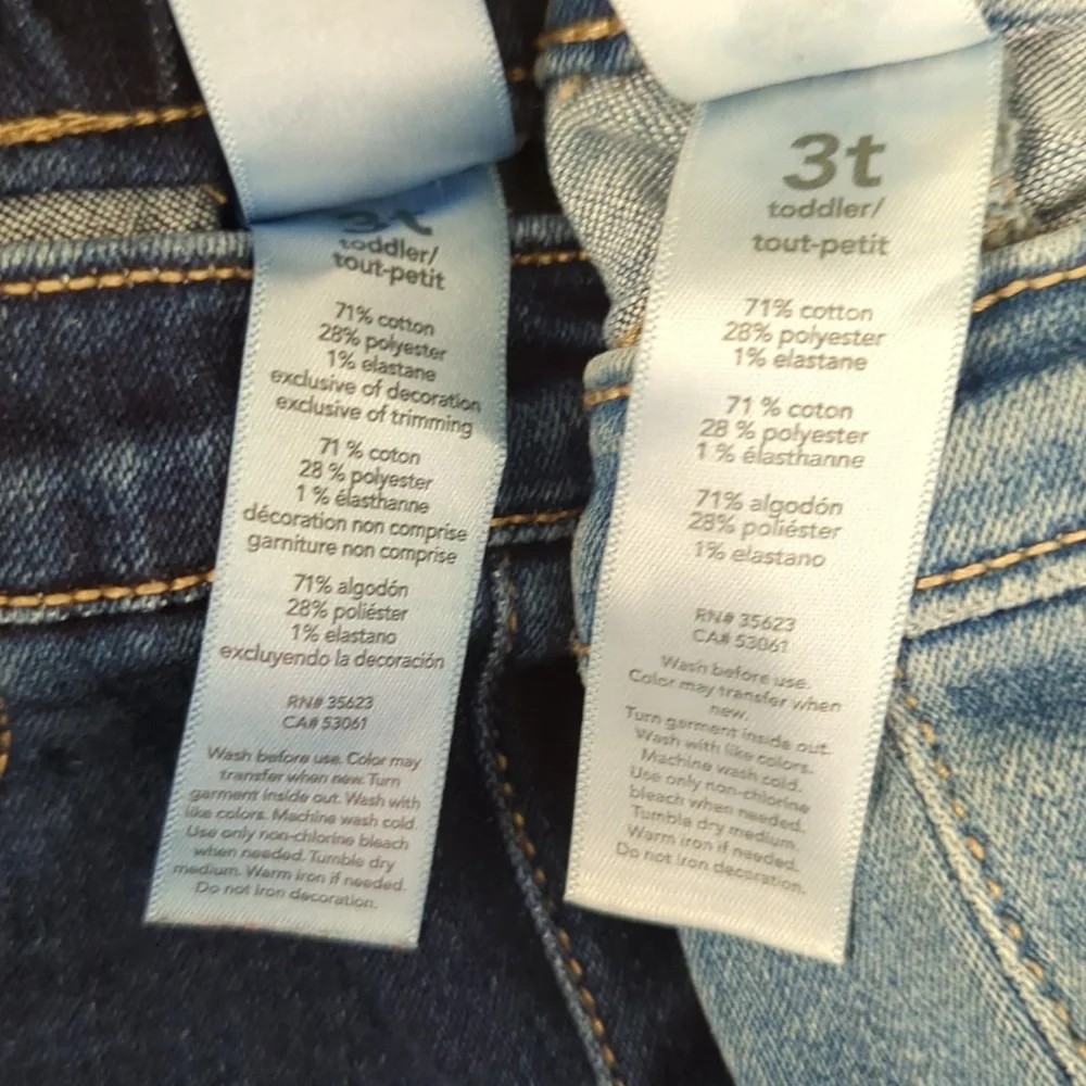 Carter's Two Pair Girls Denim Elastic Waist Jeggings Size 3T